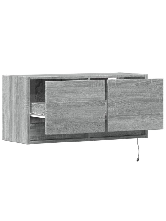 Nástěnná tv skříňka s led osvětlením šedá sonoma 80x31x35 cm