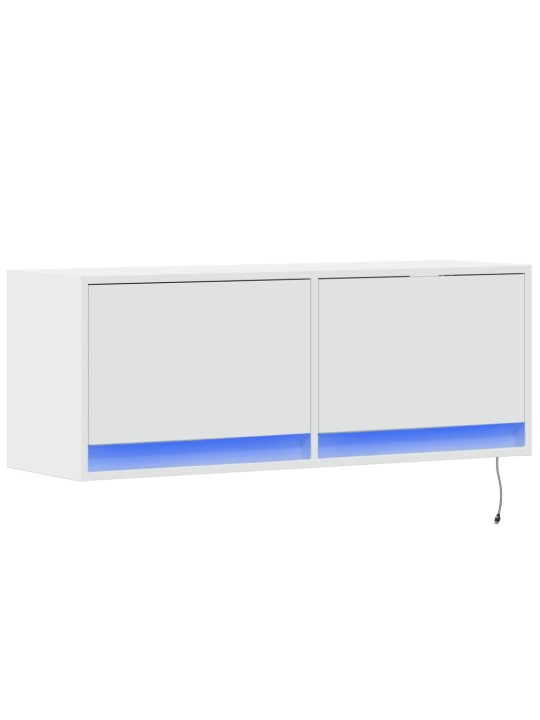 Nástěnná TV skříňka s LED osvětlením bílá 100 x 31 x 35 cm