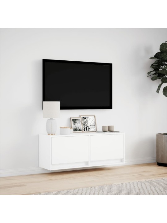 Nástěnná TV skříňka s LED osvětlením bílá 100 x 31 x 35 cm