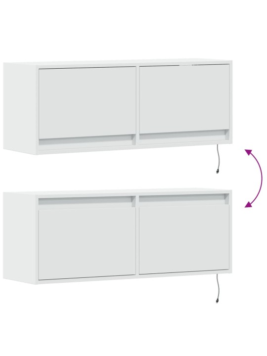Nástěnná TV skříňka s LED osvětlením bílá 100 x 31 x 35 cm