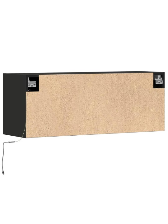 Nástěnná TV skříňka s LED osvětlením černá 100 x 31 x 35 cm