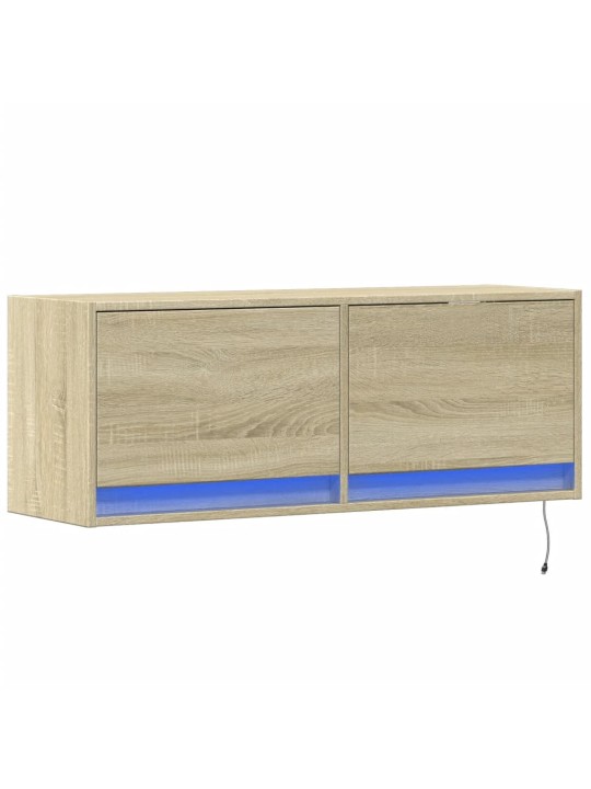 Nástěnná TV skříňka s LED osvětlením dub sonoma 100x31x35 cm
