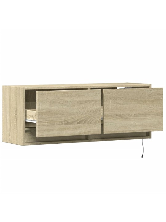 Nástěnná TV skříňka s LED osvětlením dub sonoma 100x31x35 cm