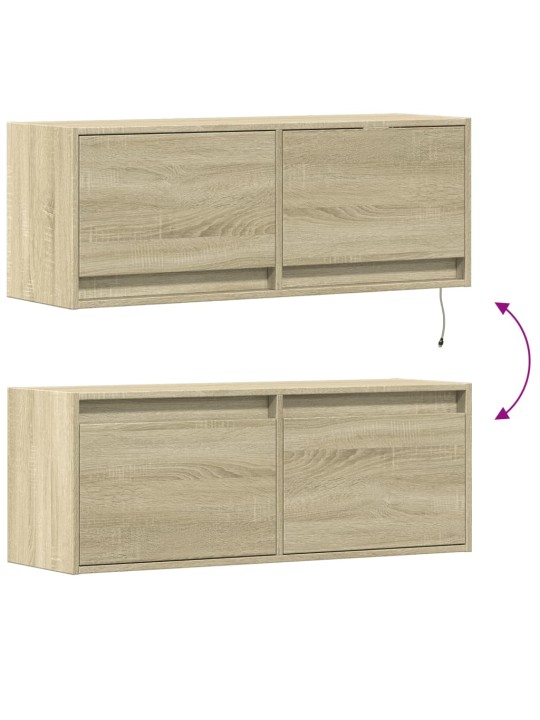 Nástěnná TV skříňka s LED osvětlením dub sonoma 100x31x35 cm
