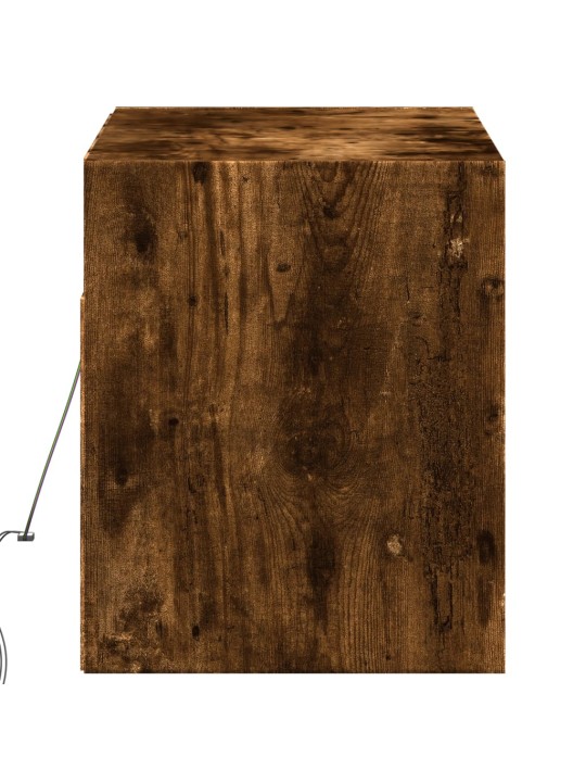 Nástěnná tv skříňka s led osvětlením kouřový dub 100x31x35 cm