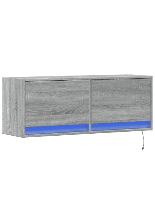 Nástěnná tv skříňka s led osvětlením šedá sonoma 100x31x35 cm