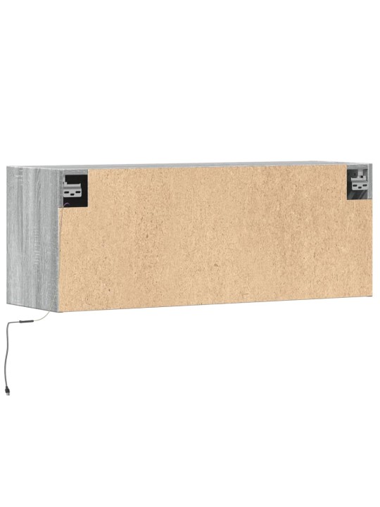 Nástěnná tv skříňka s led osvětlením šedá sonoma 100x31x35 cm