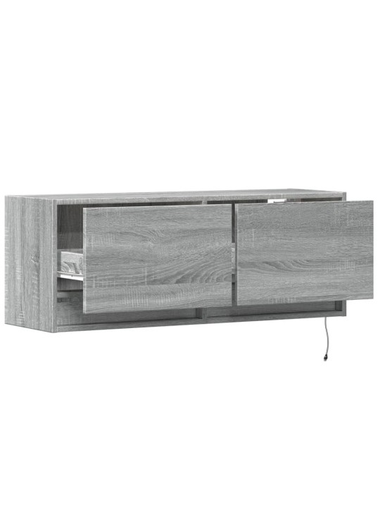 Nástěnná tv skříňka s led osvětlením šedá sonoma 100x31x35 cm