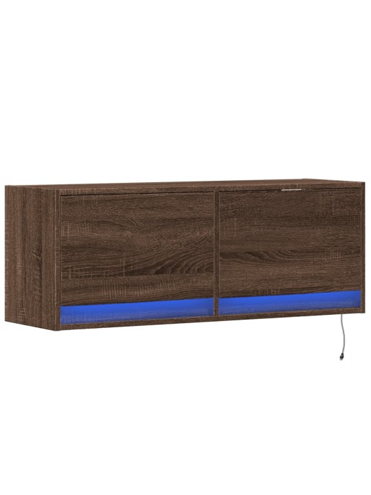 Nástěnná tv skříňka s led osvětlením hnědý dub 100 x 31 x 35 cm