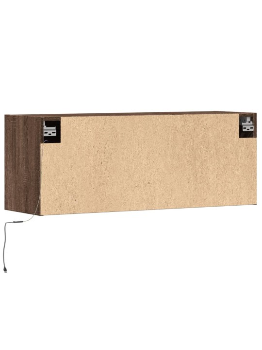 Nástěnná tv skříňka s led osvětlením hnědý dub 100 x 31 x 35 cm