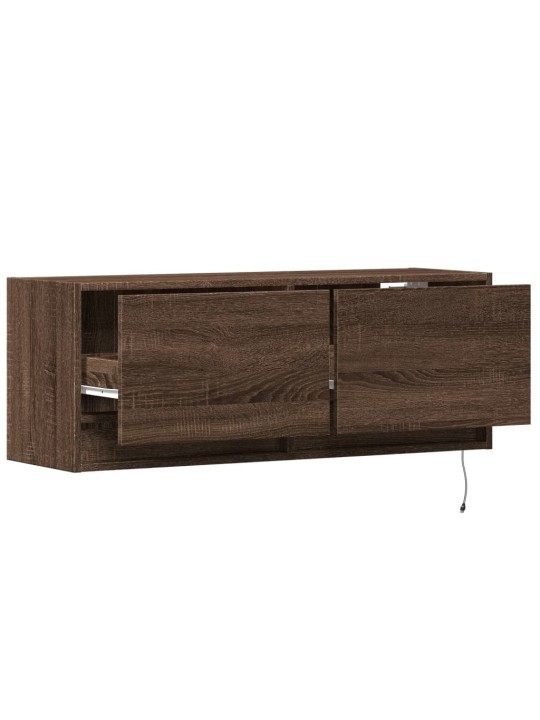 Nástěnná tv skříňka s led osvětlením hnědý dub 100 x 31 x 35 cm