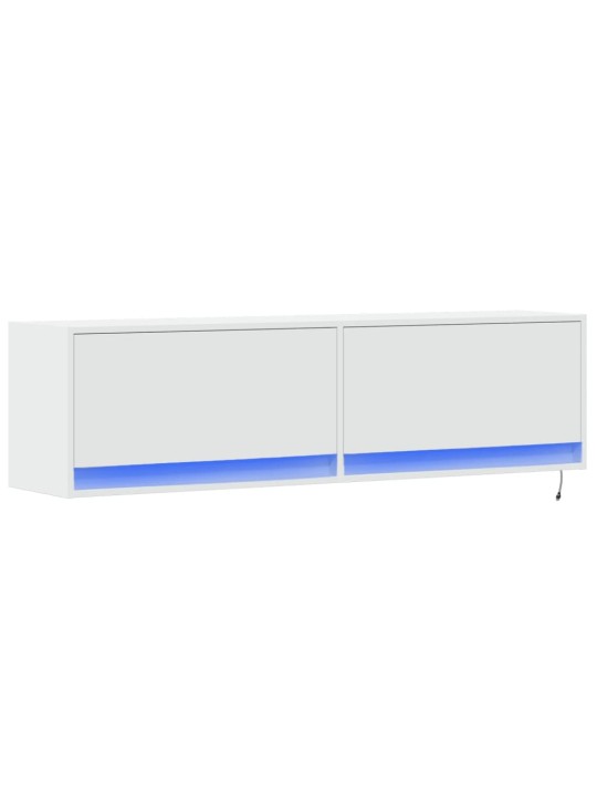Nástěnná TV skříňka s LED osvětlením bílá 140 x 31 x 38 cm