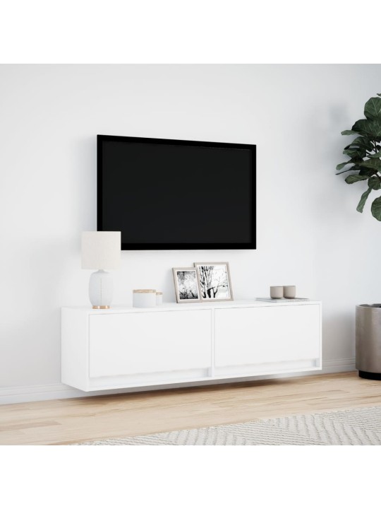 Nástěnná TV skříňka s LED osvětlením bílá 140 x 31 x 38 cm