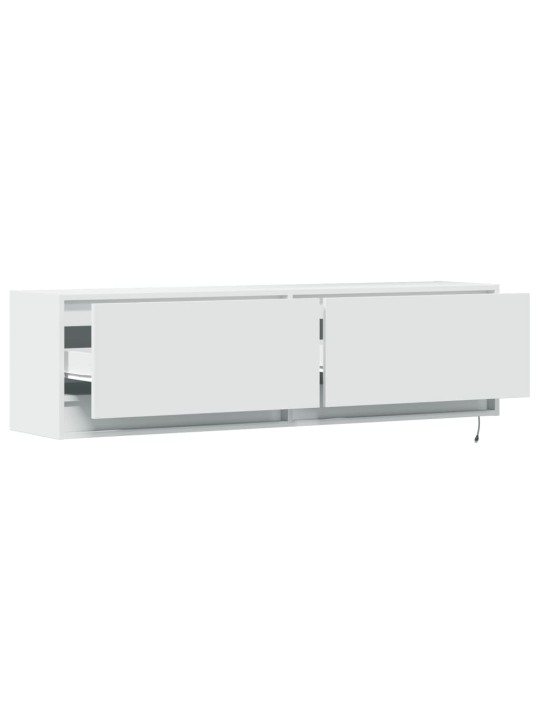Nástěnná TV skříňka s LED osvětlením bílá 140 x 31 x 38 cm