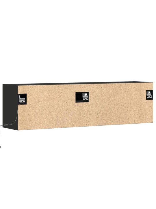 Nástěnná TV skříňka s LED osvětlením černá 140 x 31 x 38 cm