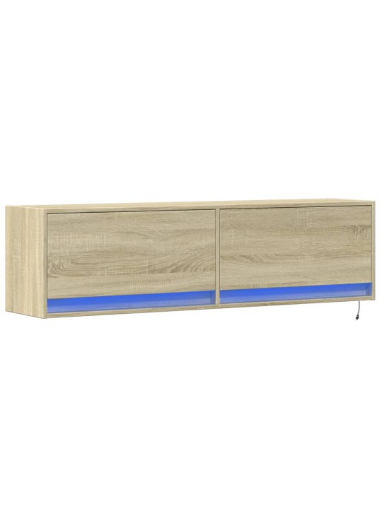 Nástěnná TV skříňka s LED osvětlením dub sonoma 140x31x38 cm