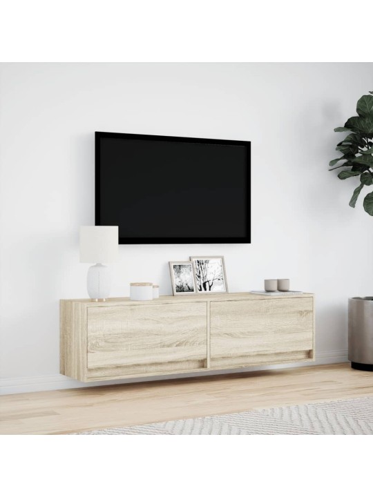 Nástěnná TV skříňka s LED osvětlením dub sonoma 140x31x38 cm