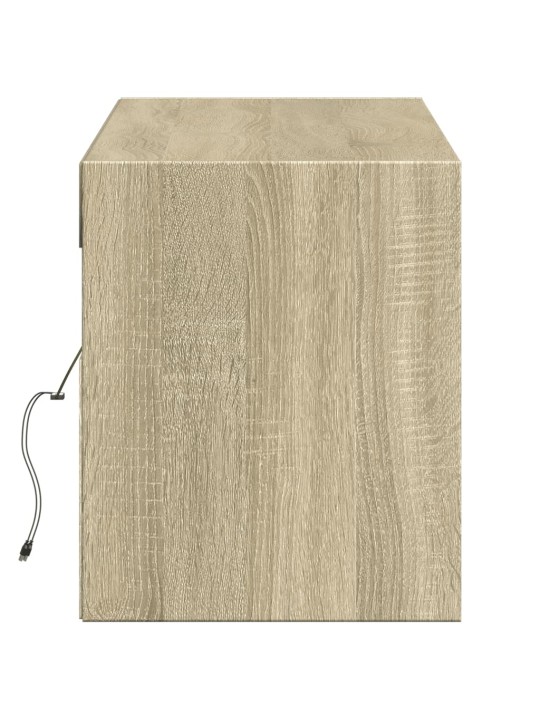 Nástěnná TV skříňka s LED osvětlením dub sonoma 140x31x38 cm