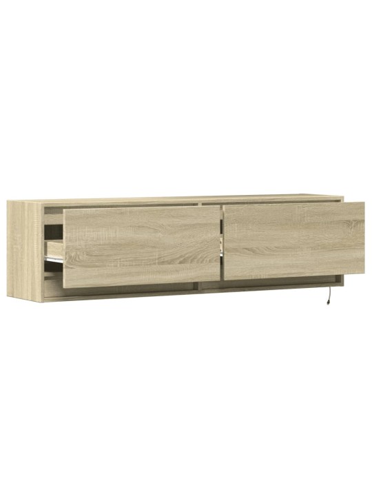 Nástěnná TV skříňka s LED osvětlením dub sonoma 140x31x38 cm