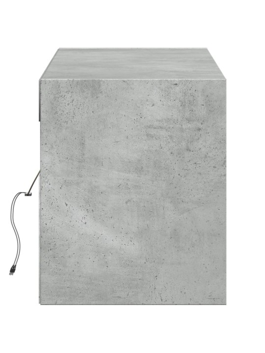 Nástěnná TV skříňka s LED osvětlením betonově šedá 140x31x38 cm