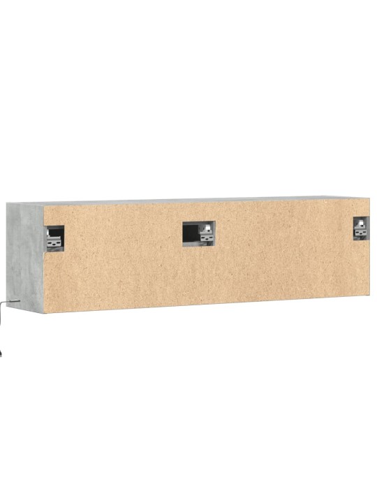 Nástěnná TV skříňka s LED osvětlením betonově šedá 140x31x38 cm