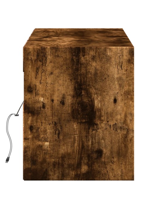 Nástěnná tv skříňka s led osvětlením kouřový dub 140x31x38 cm