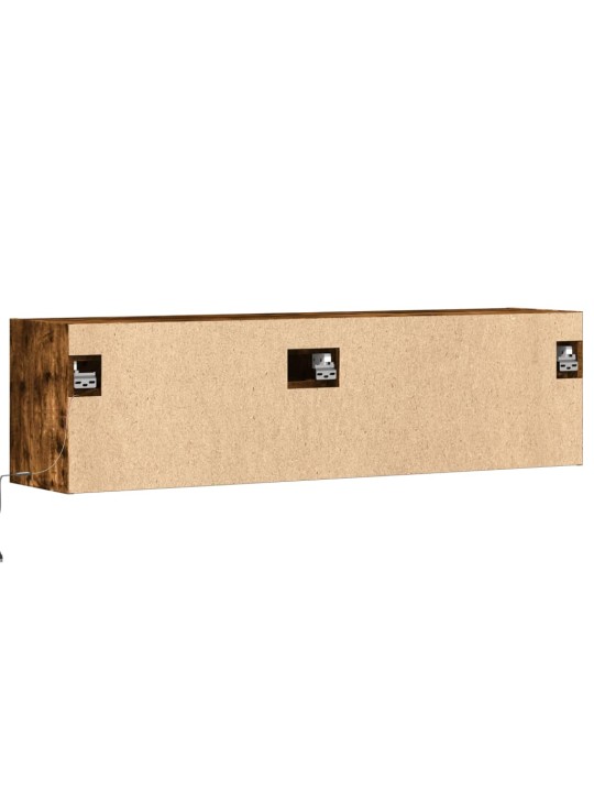 Nástěnná tv skříňka s led osvětlením kouřový dub 140x31x38 cm