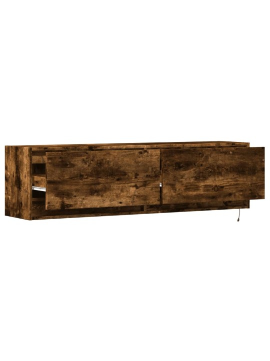Nástěnná tv skříňka s led osvětlením kouřový dub 140x31x38 cm