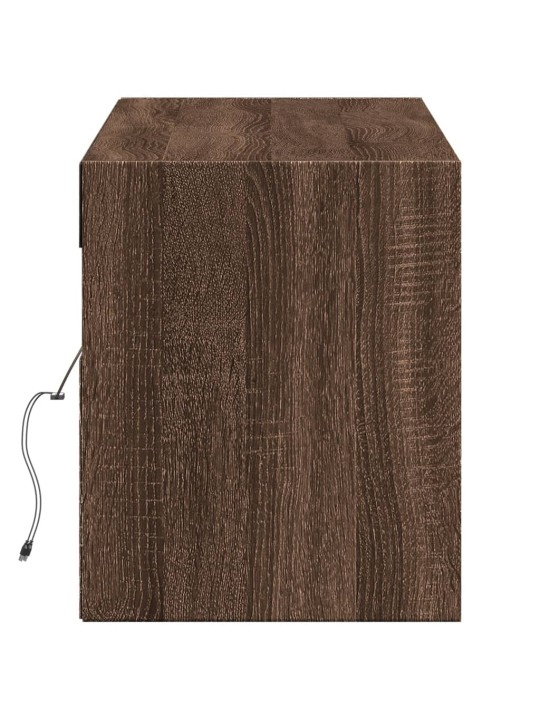 Nástěnná tv skříňka s led osvětlením hnědý dub 140 x 31 x 38 cm