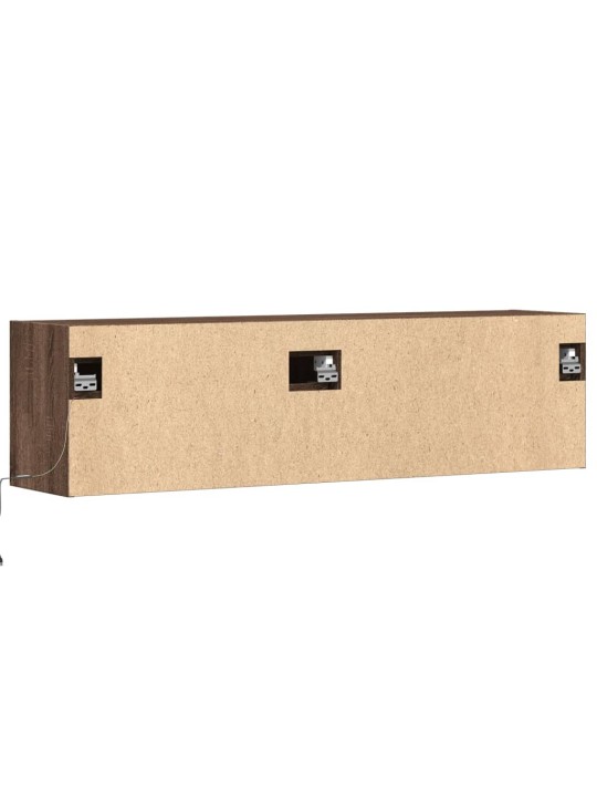 Nástěnná tv skříňka s led osvětlením hnědý dub 140 x 31 x 38 cm