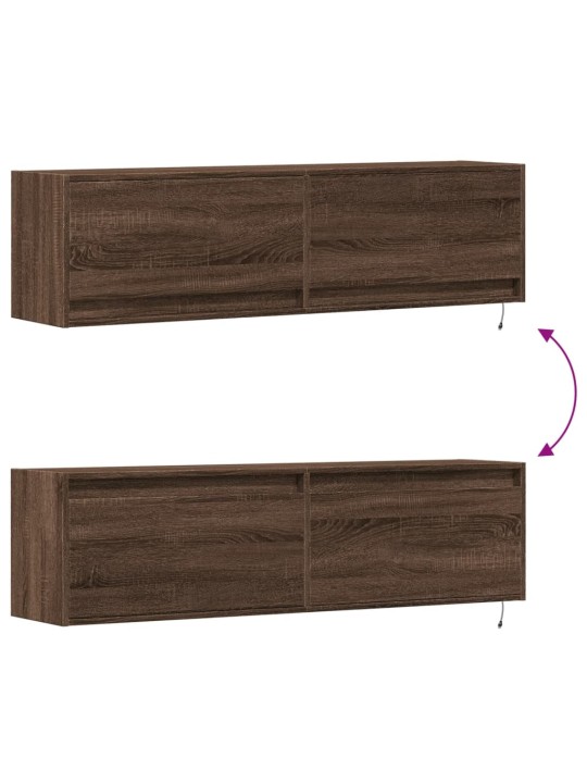 Nástěnná tv skříňka s led osvětlením hnědý dub 140 x 31 x 38 cm