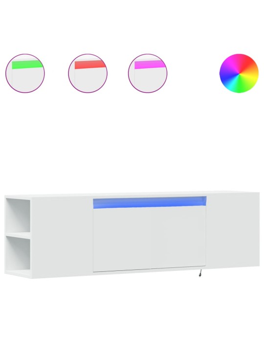 Nástěnná TV skříňka s LED osvětlením bílá 135 x 31 x 39,5 cm