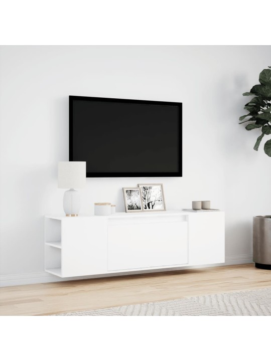 Nástěnná TV skříňka s LED osvětlením bílá 135 x 31 x 39,5 cm