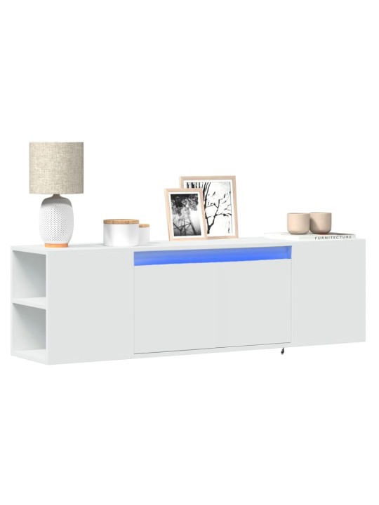 Nástěnná TV skříňka s LED osvětlením bílá 135 x 31 x 39,5 cm
