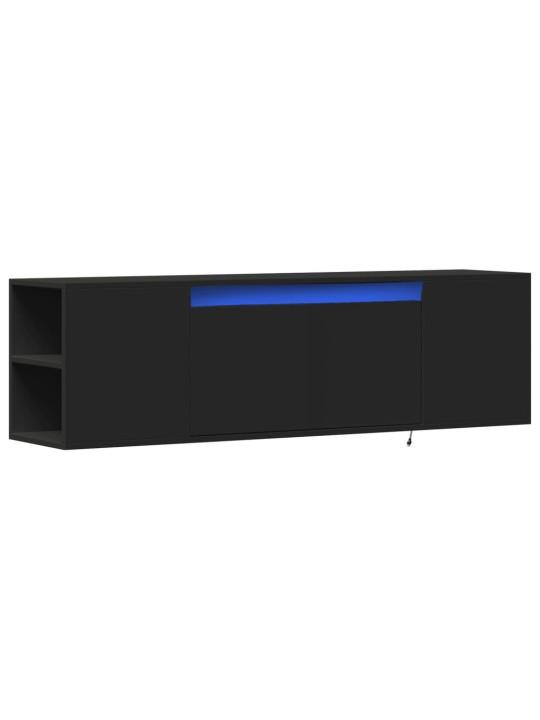 Nástěnná TV skříňka s LED osvětlením černá 135 x 31 x 39,5 cm