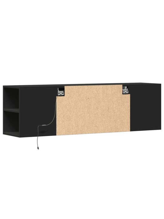 Nástěnná TV skříňka s LED osvětlením černá 135 x 31 x 39,5 cm