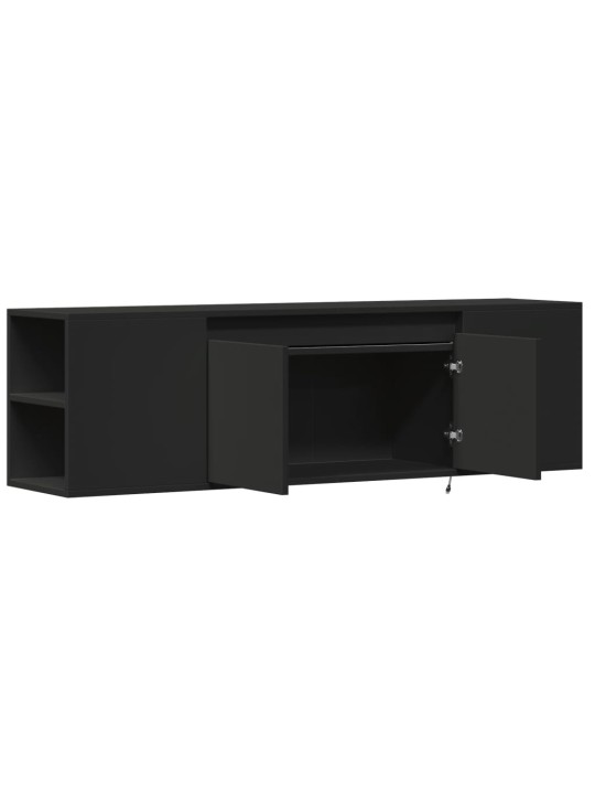 Nástěnná TV skříňka s LED osvětlením černá 135 x 31 x 39,5 cm