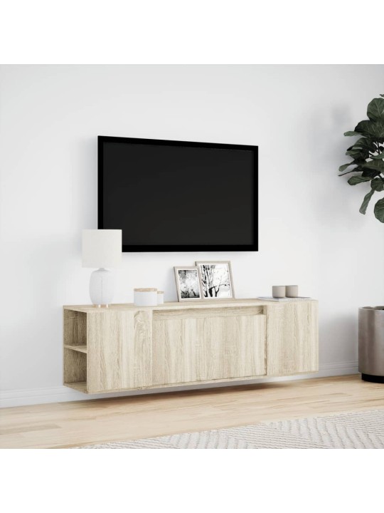Nástěnná TV skříňka s LED osvětlením dub sonoma 135x31x39,5 cm