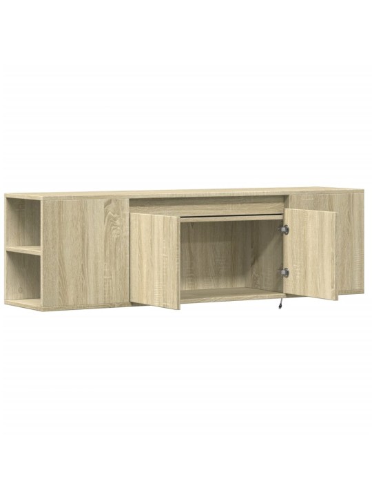 Nástěnná TV skříňka s LED osvětlením dub sonoma 135x31x39,5 cm