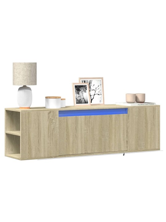 Nástěnná TV skříňka s LED osvětlením dub sonoma 135x31x39,5 cm