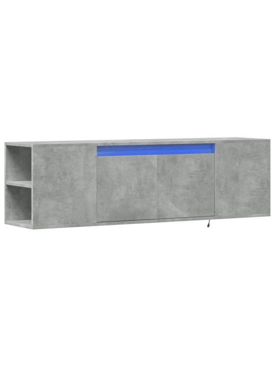 Nástěnná TV skříňka s LED betonově šedá 135 x 31 x 39,5 cm