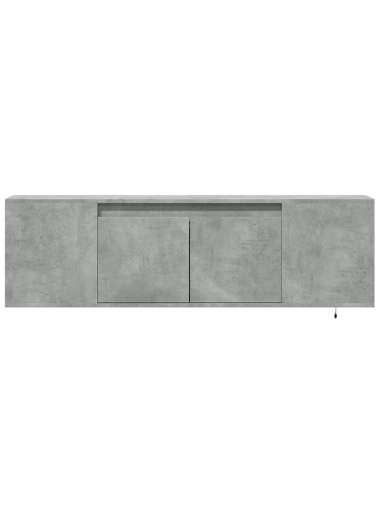 Nástěnná TV skříňka s LED betonově šedá 135 x 31 x 39,5 cm