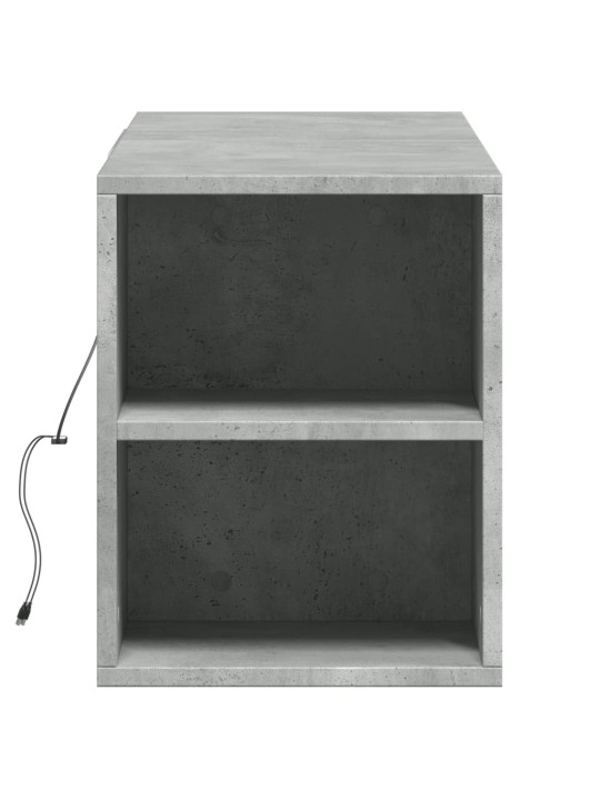 Nástěnná TV skříňka s LED betonově šedá 135 x 31 x 39,5 cm