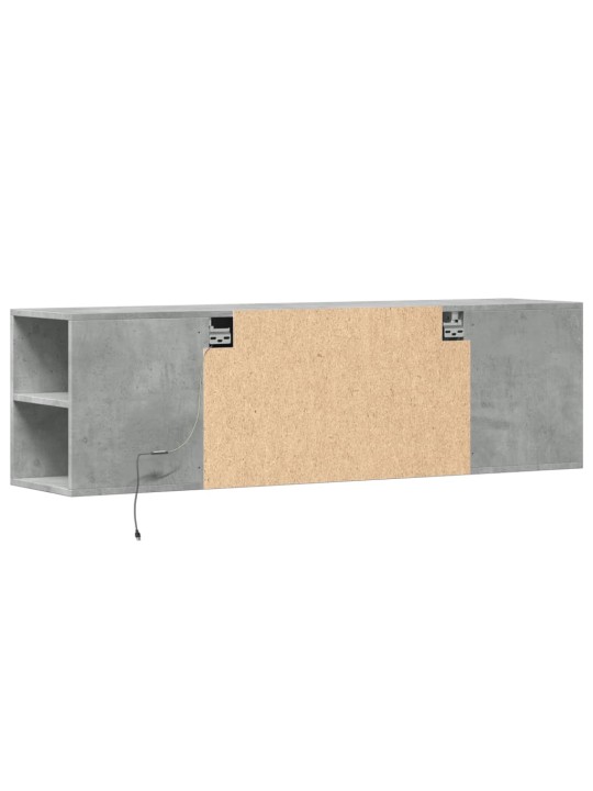 Nástěnná TV skříňka s LED betonově šedá 135 x 31 x 39,5 cm