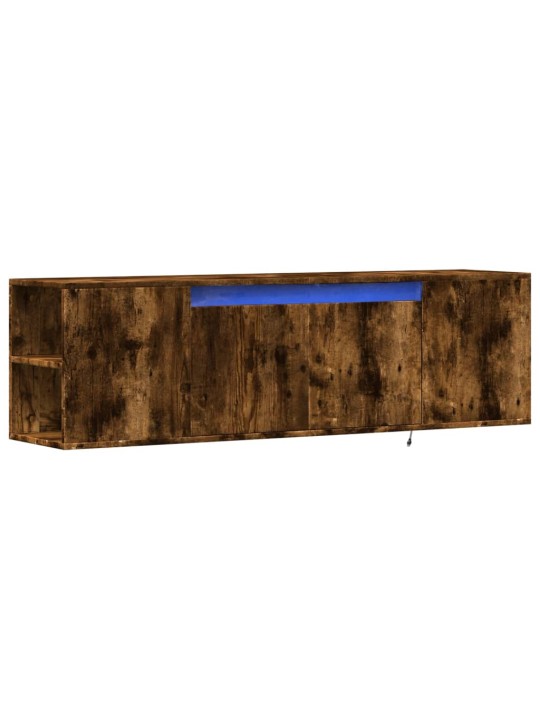 Nástěnná tv skříňka s led osvětlením kouřový dub 135x31x39,5 cm