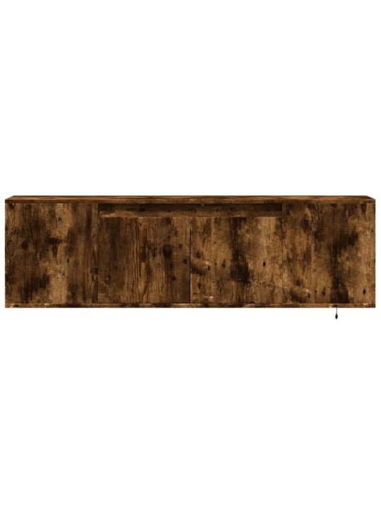 Nástěnná tv skříňka s led osvětlením kouřový dub 135x31x39,5 cm