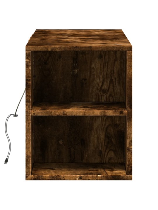 Nástěnná tv skříňka s led osvětlením kouřový dub 135x31x39,5 cm