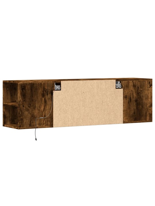 Nástěnná tv skříňka s led osvětlením kouřový dub 135x31x39,5 cm