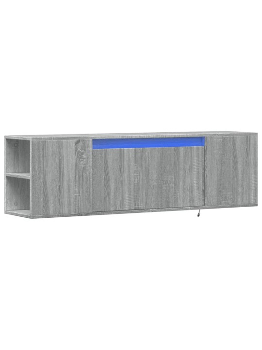 Nástěnná tv skříňka s led osvětlením šedá sonoma 135x31x39,5 cm