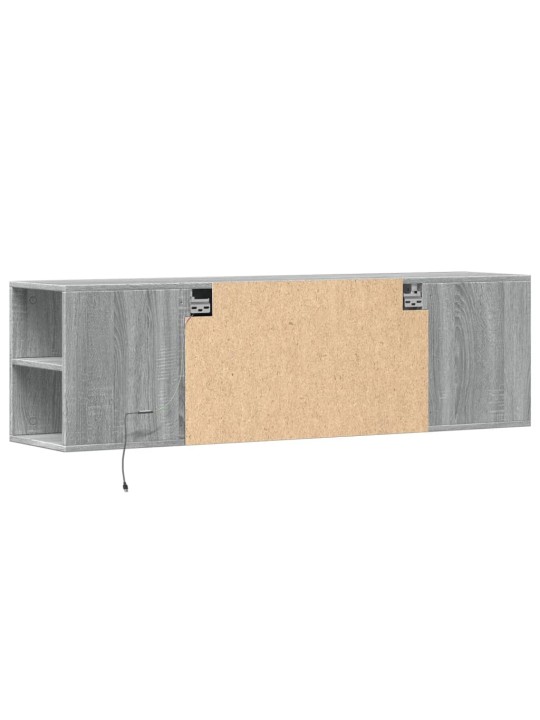 Nástěnná tv skříňka s led osvětlením šedá sonoma 135x31x39,5 cm